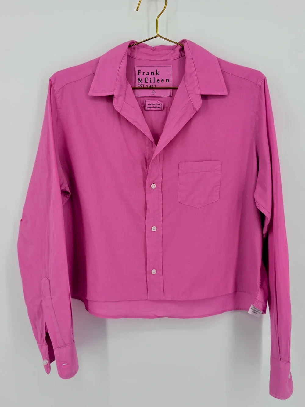 Frank & Eileen Eileen Pink Organic Cotton Button Down Shirt XS